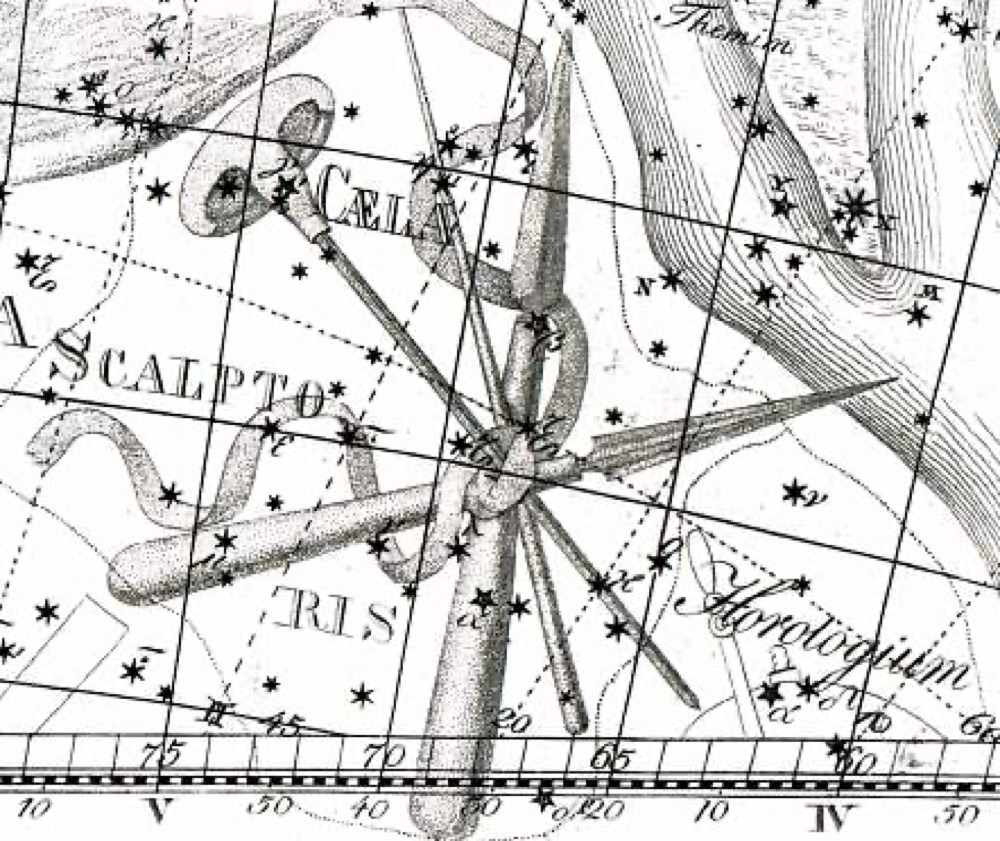 ちょうこくぐ座のヘヴェリウス星図