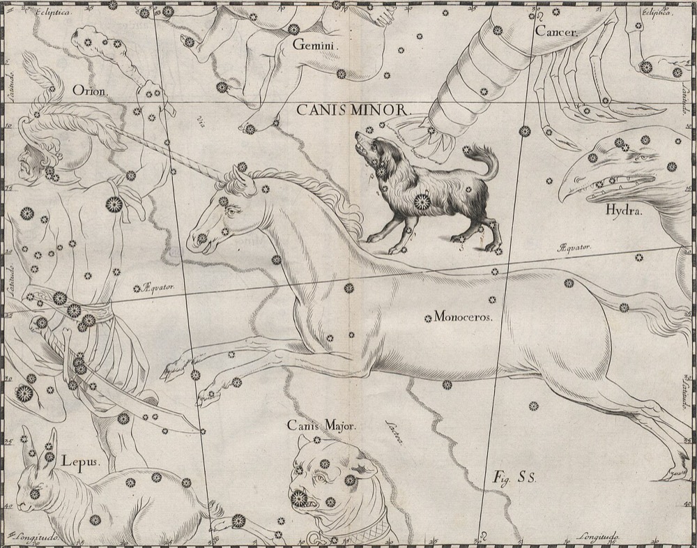 こいぬ座のヘヴェリウス星図