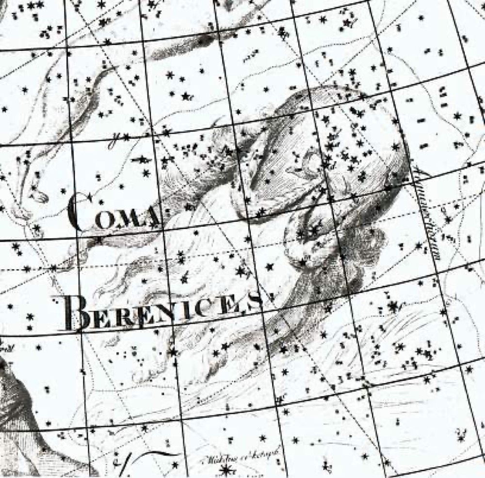 かみのけ座のヘヴェリウス星図