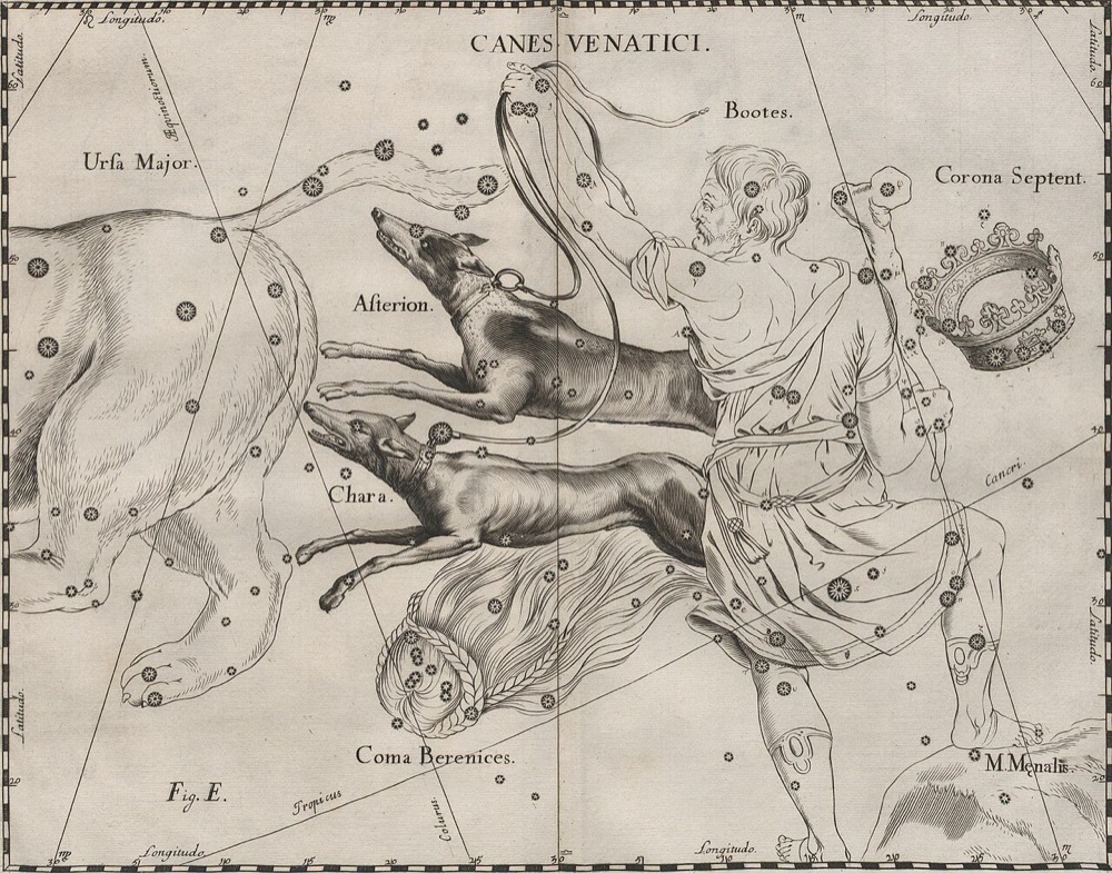 りょうけん座のヘヴェリウス星図