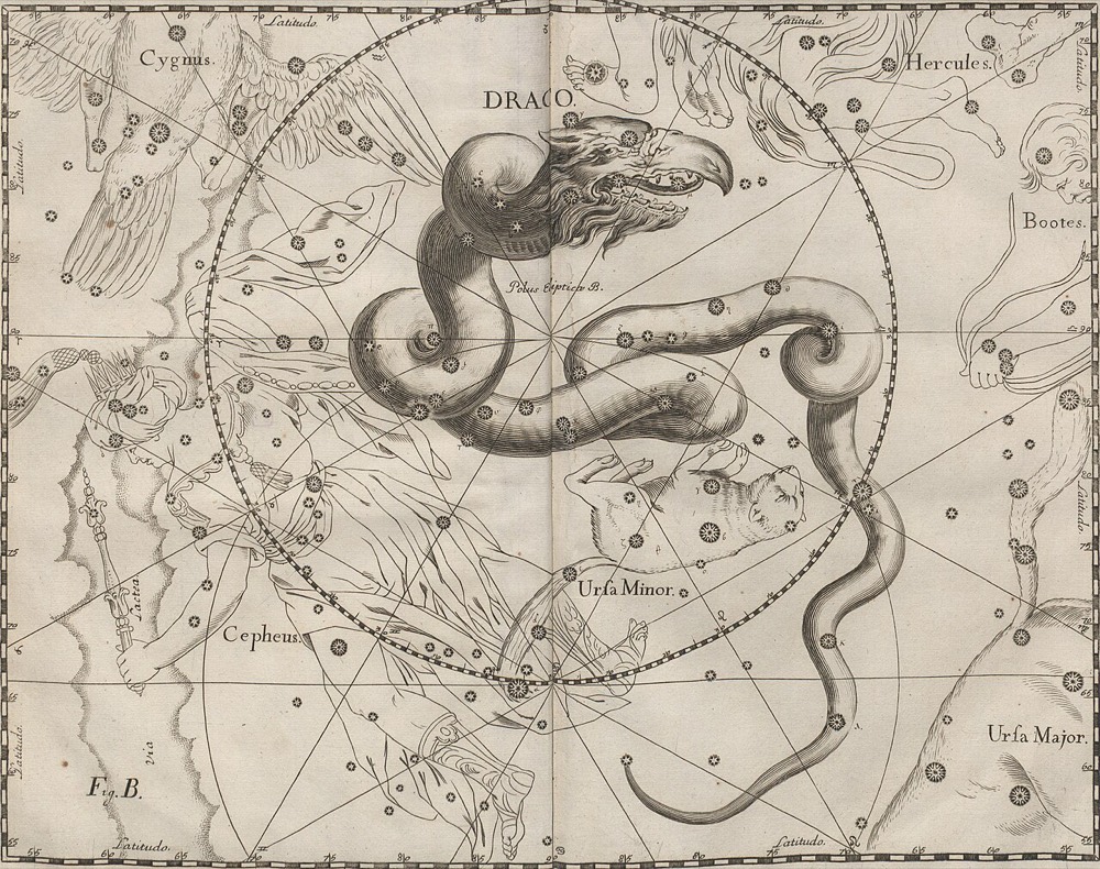りゅう座のヘヴェリウス星図