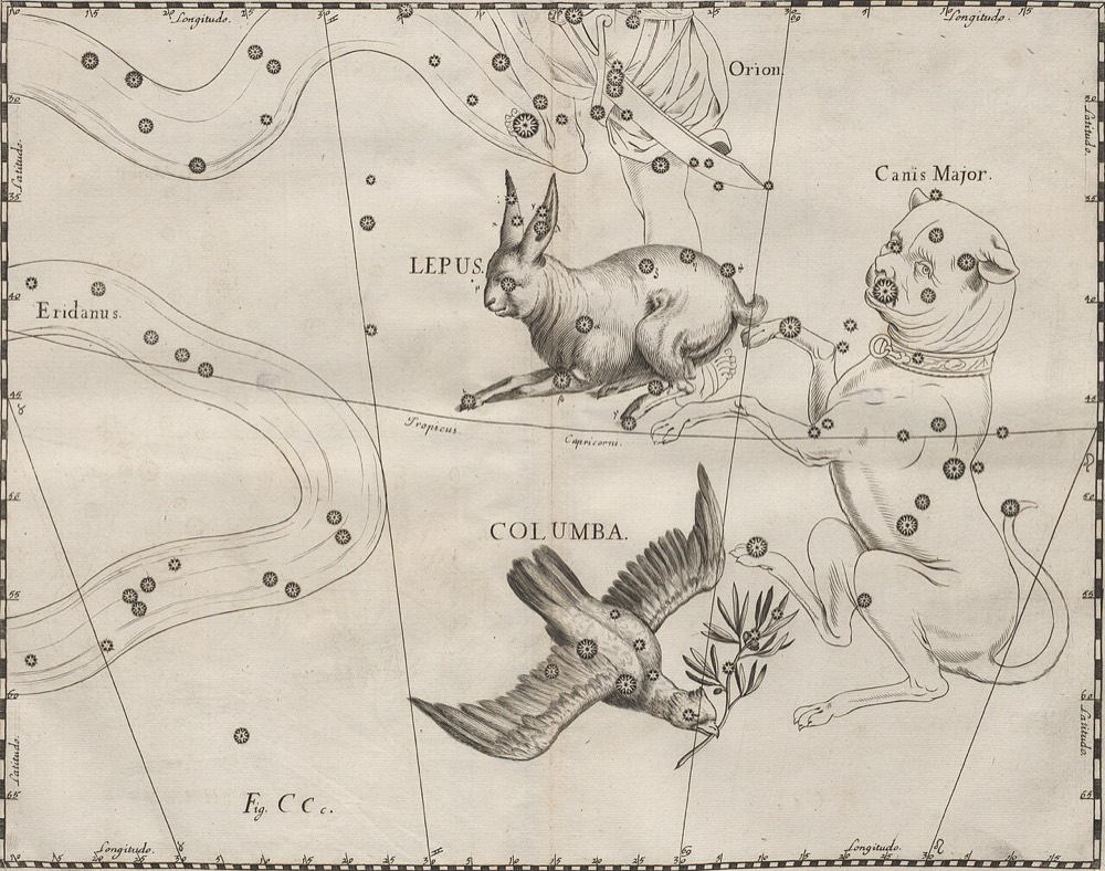 うさぎ座のヘヴェリウス星図