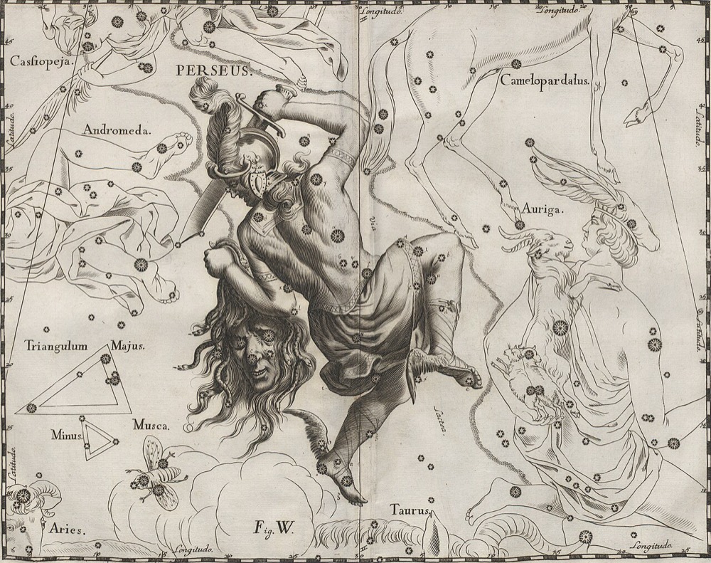 ペルセウス座のヘヴェリウス星図